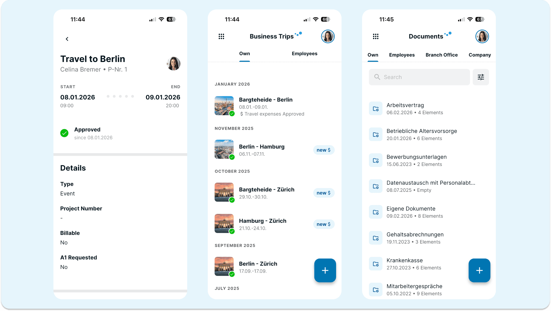 Employee management via app with HRlab