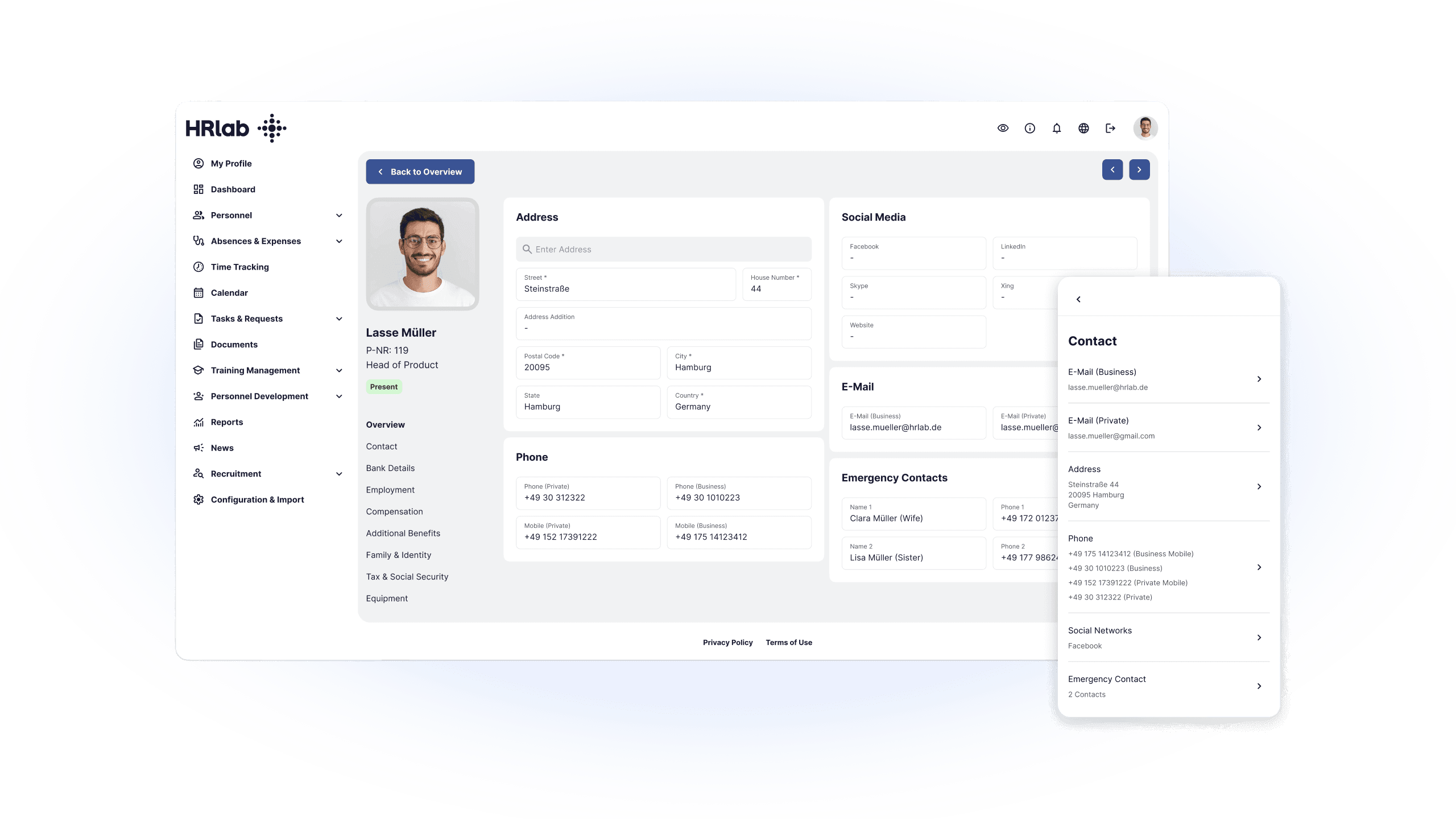 HRlab Feature Employee Self Service