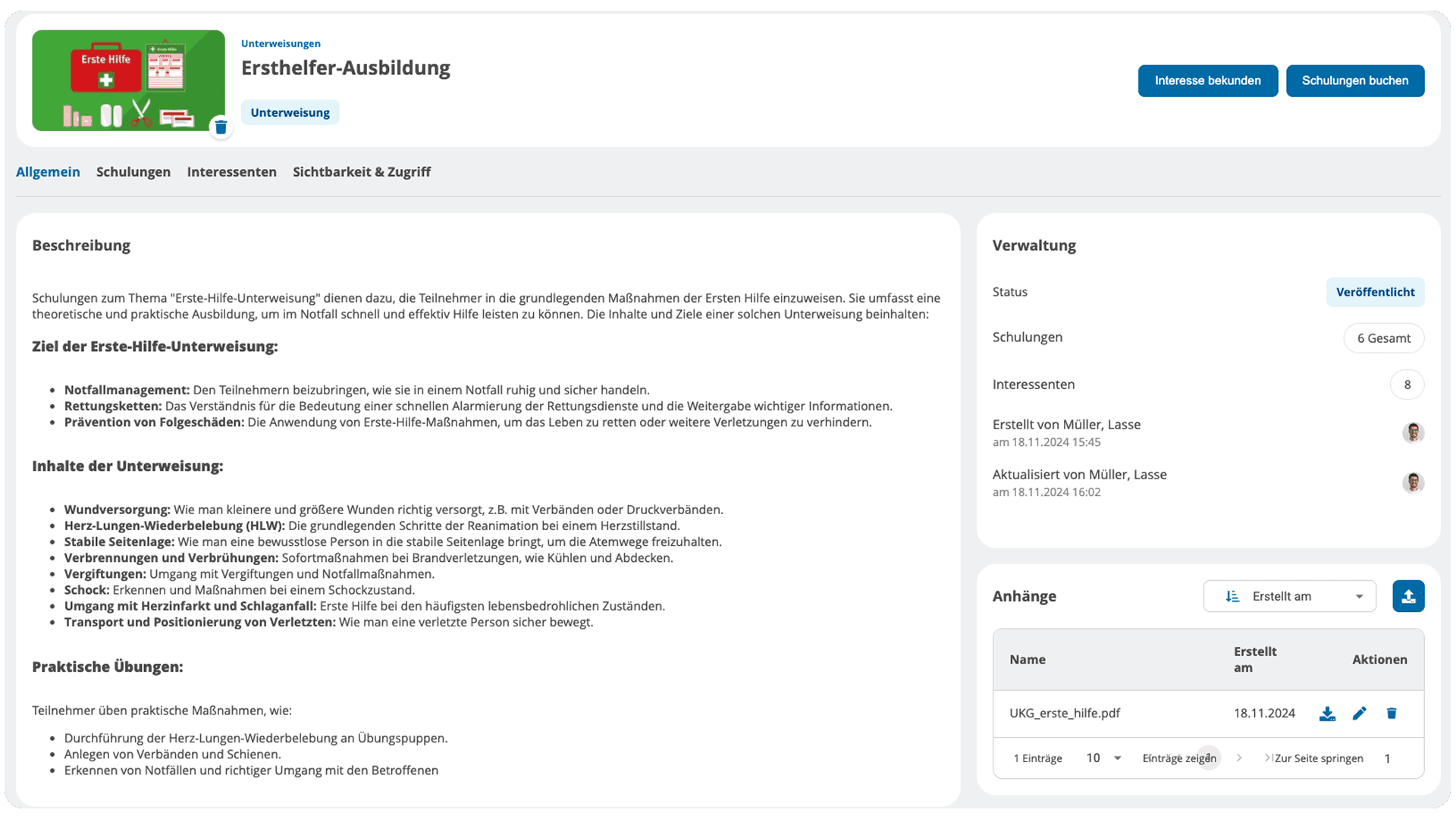 Schulungsmanagement