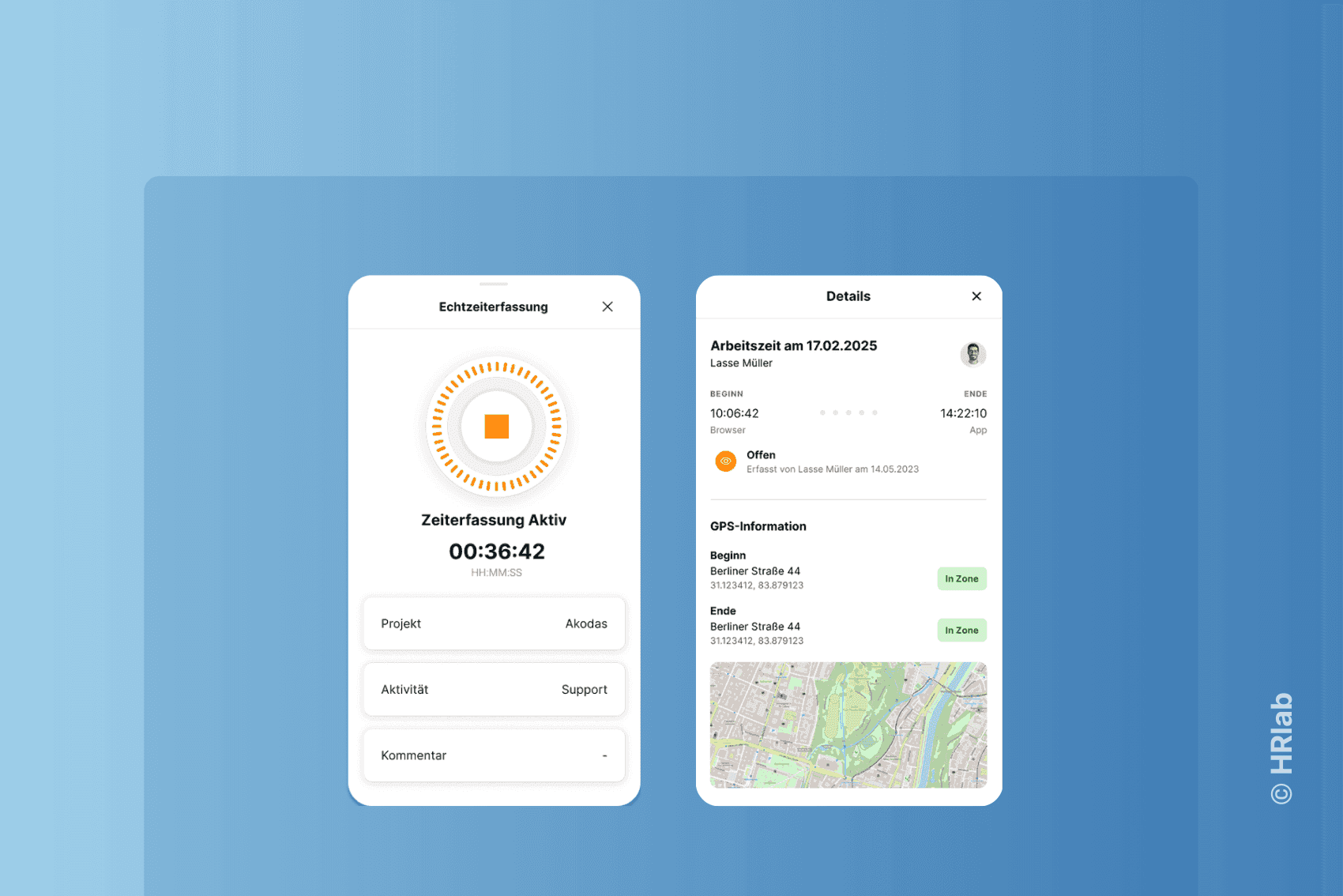 Mobile Zeiterfassung App