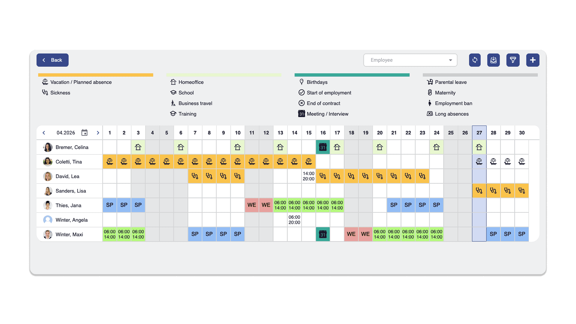 shift planning with HRlab