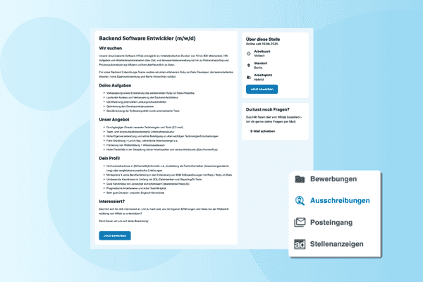 Stellenausschreibung Software mit HRlab.