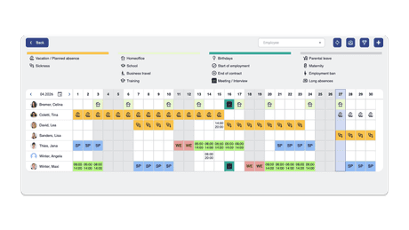 shift planning with HRlab