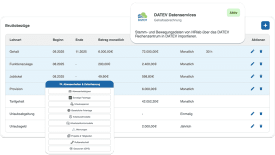 Arbeitszeitkonto Schnittstelle zur Lohnabrechnung mit HRlab