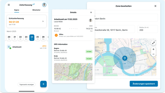 Zeiterfassung in der App