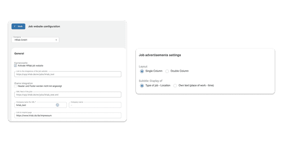 career page easy configuration with HRlab