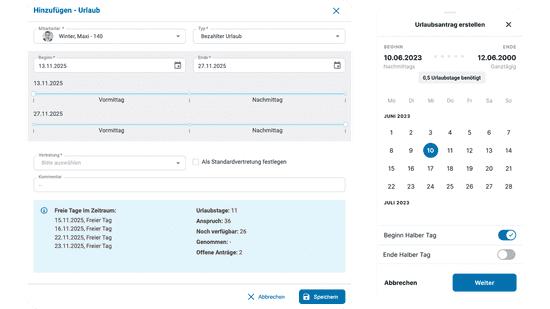 Urlaubsantrag in HRlab