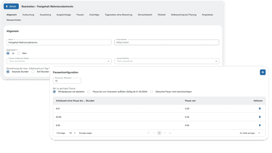Arbeitszeitkonto Berechnung und Pflege mit HRlab