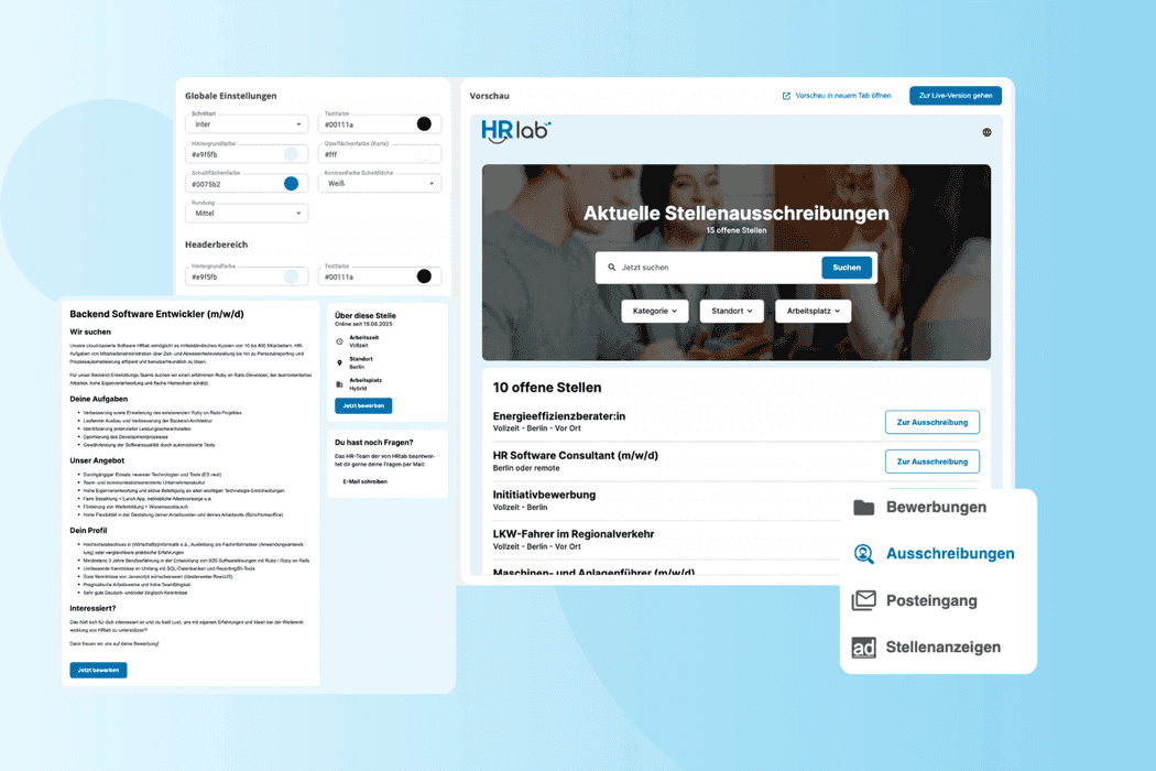 eigene Jobbörse erstellen mit HRlab auf Ihrer Karriereseite.