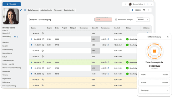 Digitale Zeiterfassung jederzeit und überall mit HRlab