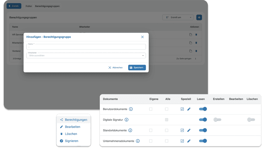 Rechtemanagement_Berechtigungsgruppen und Dokumenten-Ebenen mit HRlab